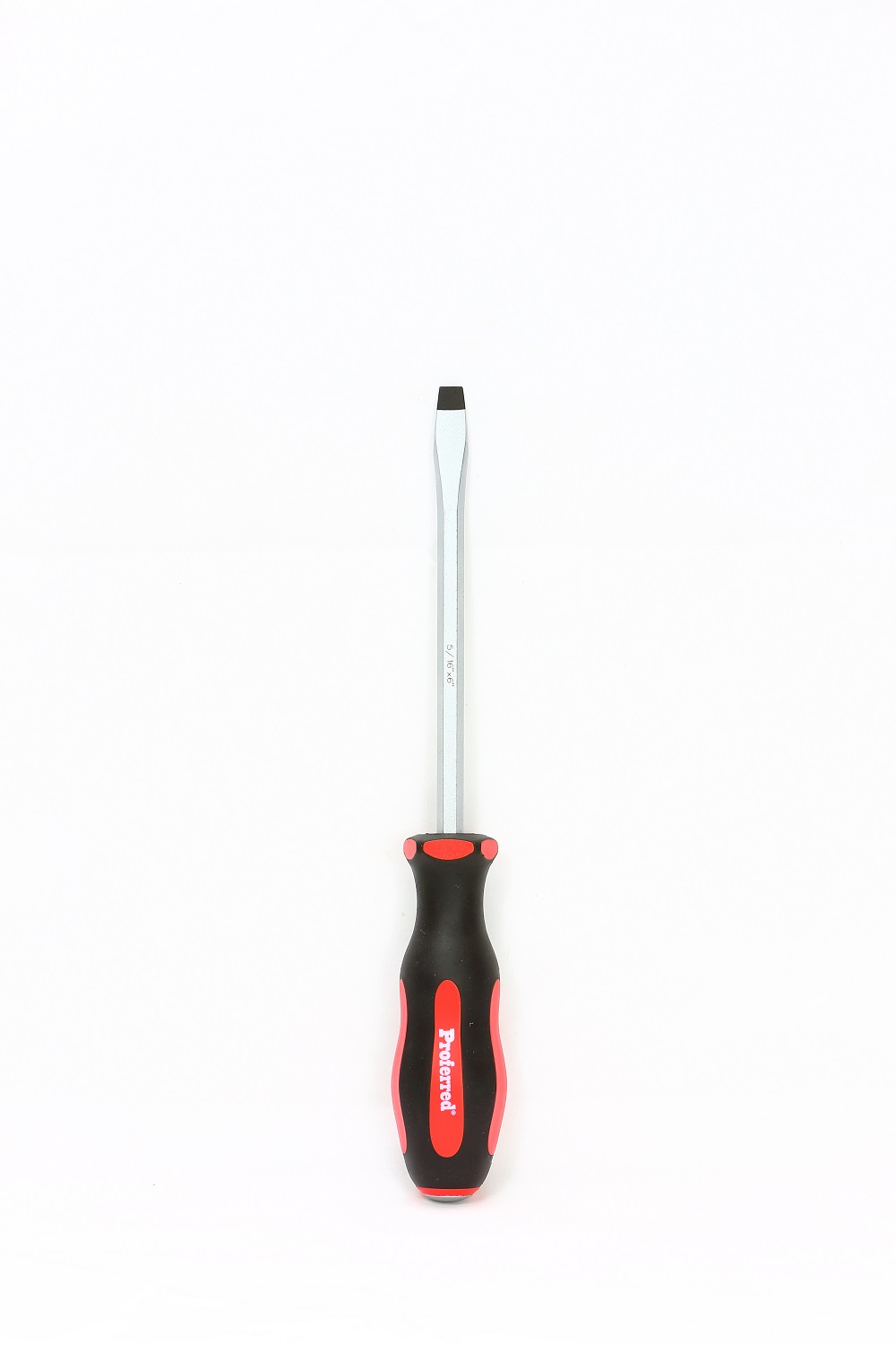 PROFERRED GO-THRU SCREWDRIVER SLOTTED 5/16''X6'' RED HANDLE 